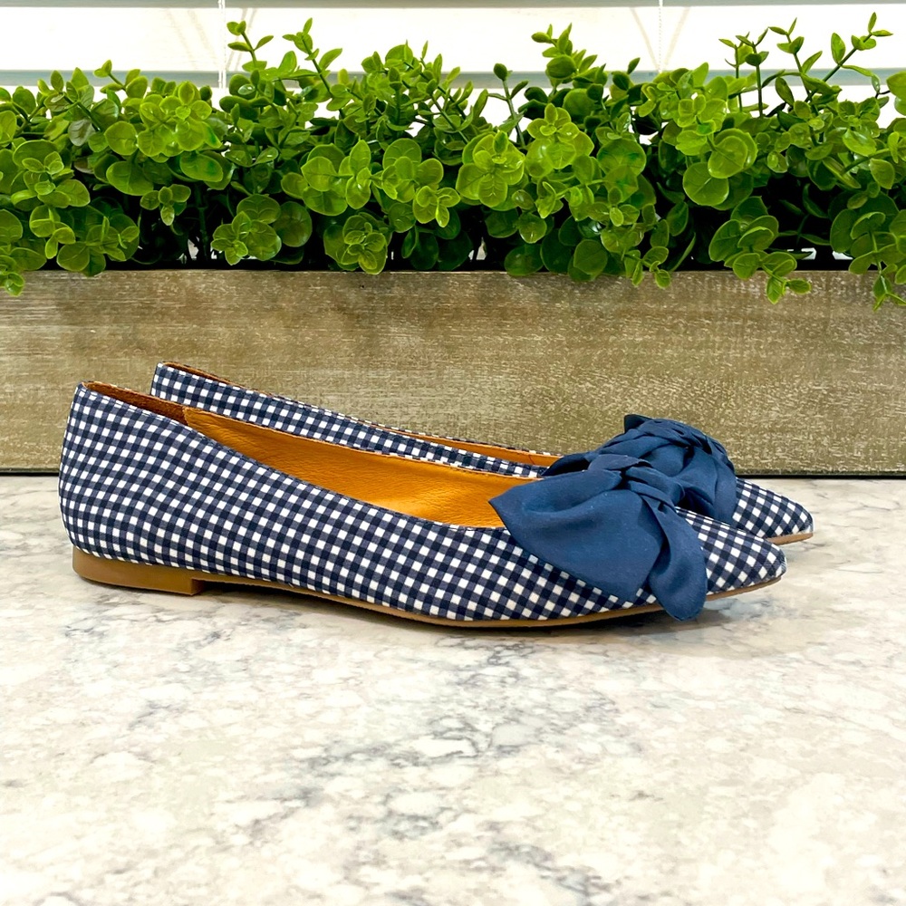 NIB Jack Rogers Heidi Flat Gingham (Blue/white)- Size 8